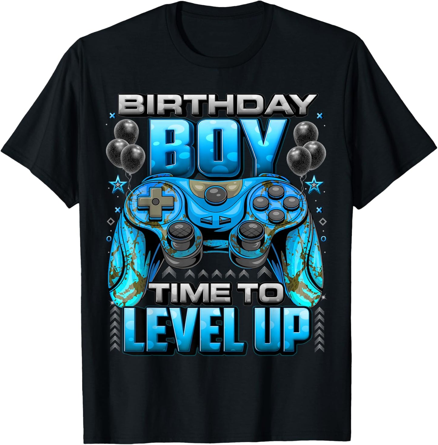 Birthday Boy Time to Level Up Shirt Video Gamer Birthday Boy T-Shirt - T-Shirt | Black