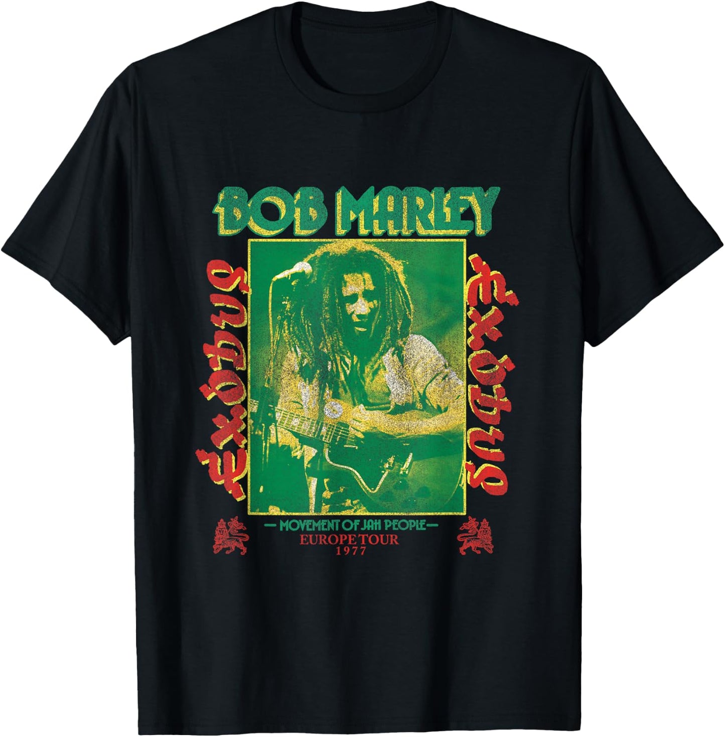 Bob Marley Exodus Movement of Jah People Guitar Black T-Shirt - T-Shirt | Black