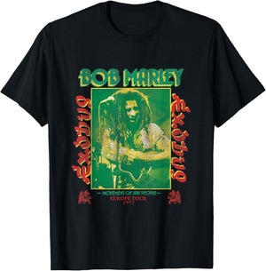 Bob Marley Exodus Movement of Jah People Guitar Black T-Shirt - T-Shirt | Black
