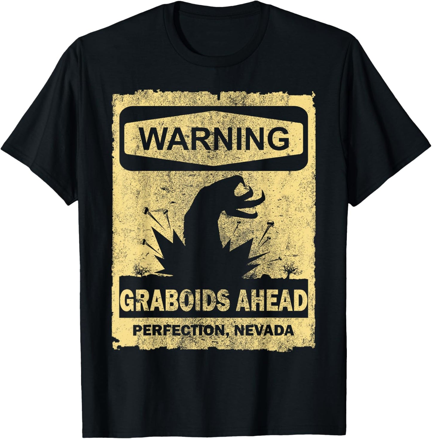 Warning Graboids Ahead T-Shirt - T-Shirt | Black