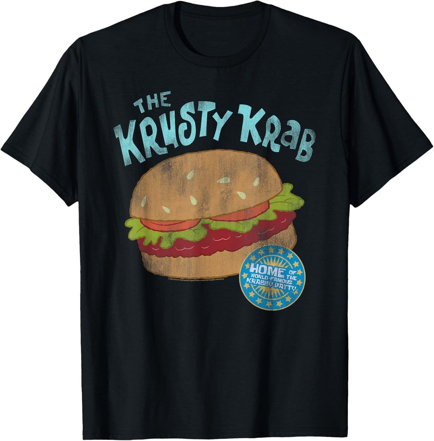 SpongeBob SquarePants Home Of The Krabby Patty T-Shirt - T-Shirt | Black