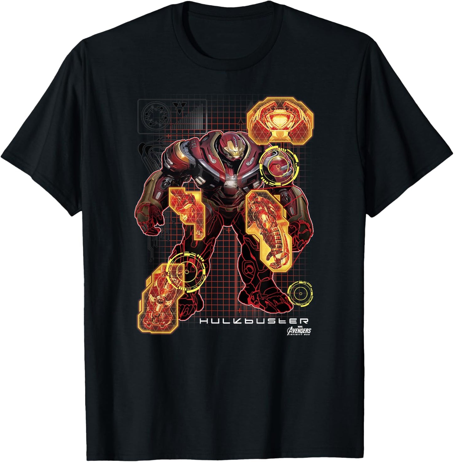 Marvel Infinity War The Hulkbuster Digital Schematic T-Shirt - T-Shirt | Black