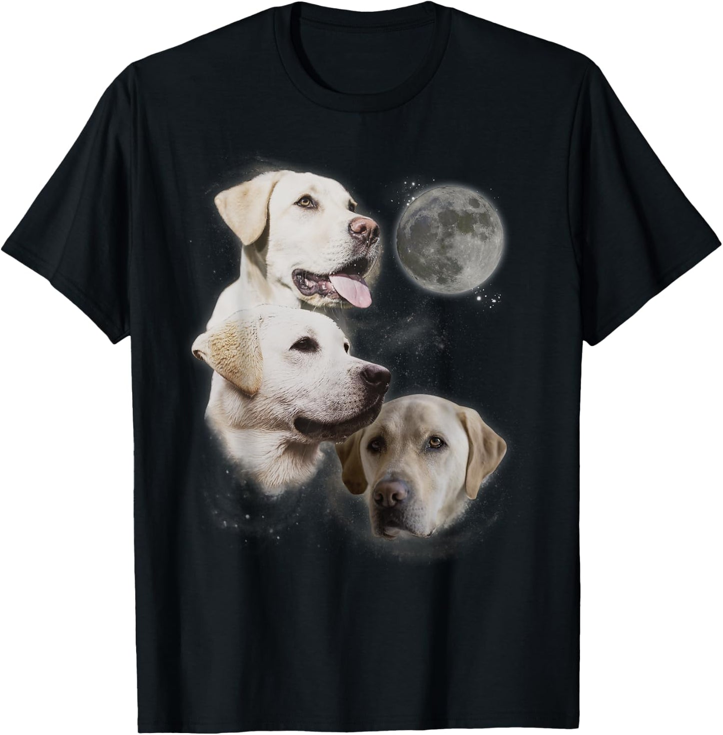 Howling at the Moon Shirt - Funny Yellow Labrador Retriever T-Shirt - T-Shirt | Black
