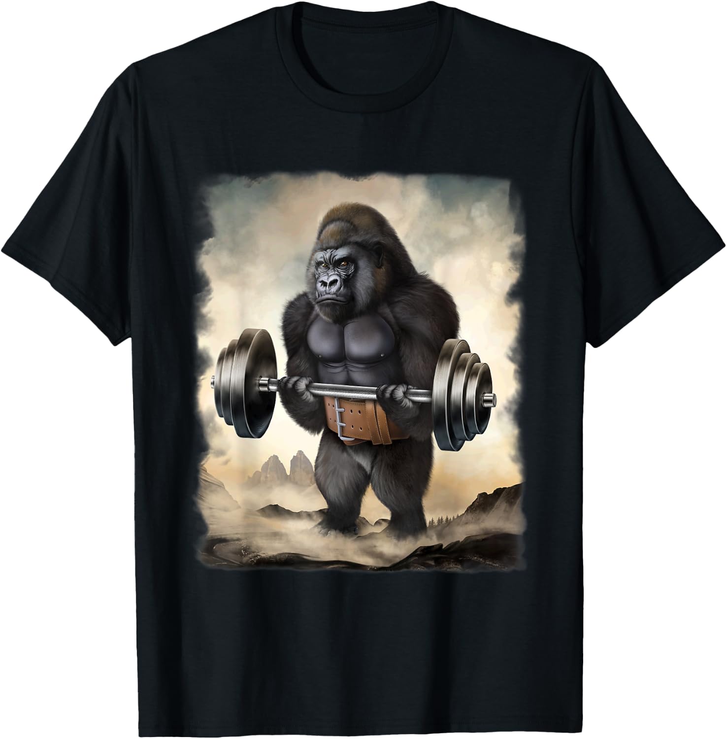 Gorilla Muscle Training Weightlifting T-Shirt - T-Shirt | Black