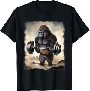 Gorilla Muscle Training Weightlifting T-Shirt - T-Shirt | Black