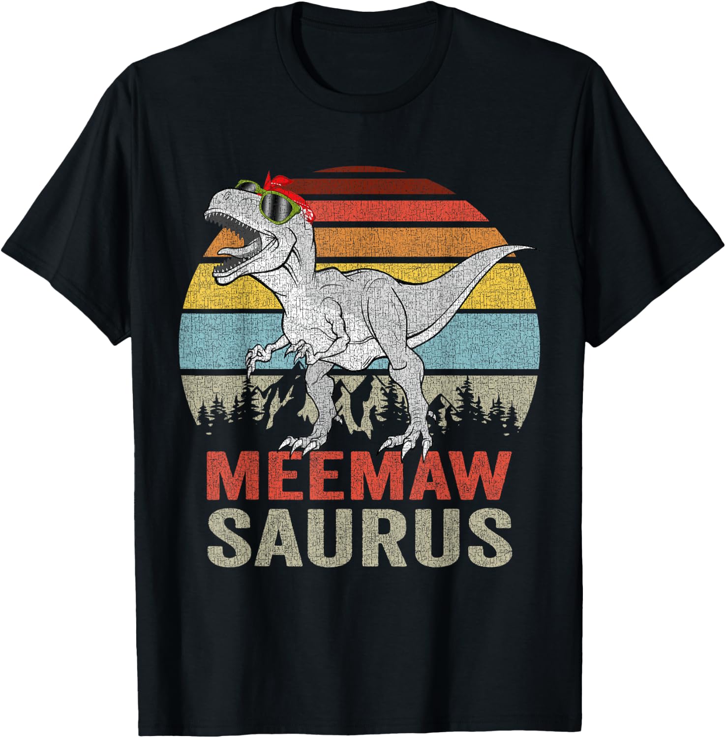 Meemawsaurus T Rex Dino Meemaw Saurus Family Dinosaur Women T-Shirt - T-Shirt | Black