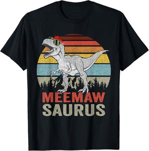 Meemawsaurus T Rex Dino Meemaw Saurus Family Dinosaur Women T-Shirt - T-Shirt | Black