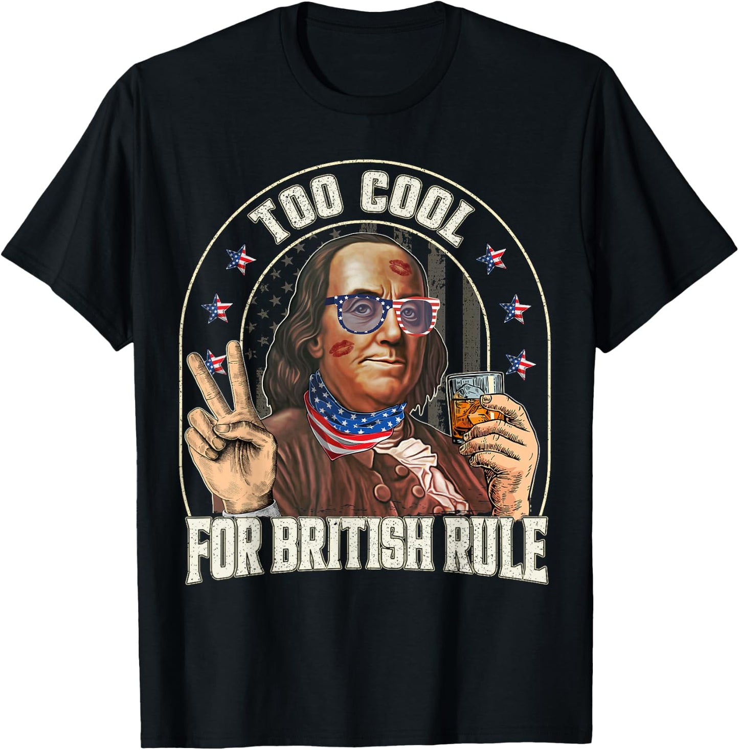 4th of July To Cool For British Rule Funny T-Shirt - T-Shirt | Black