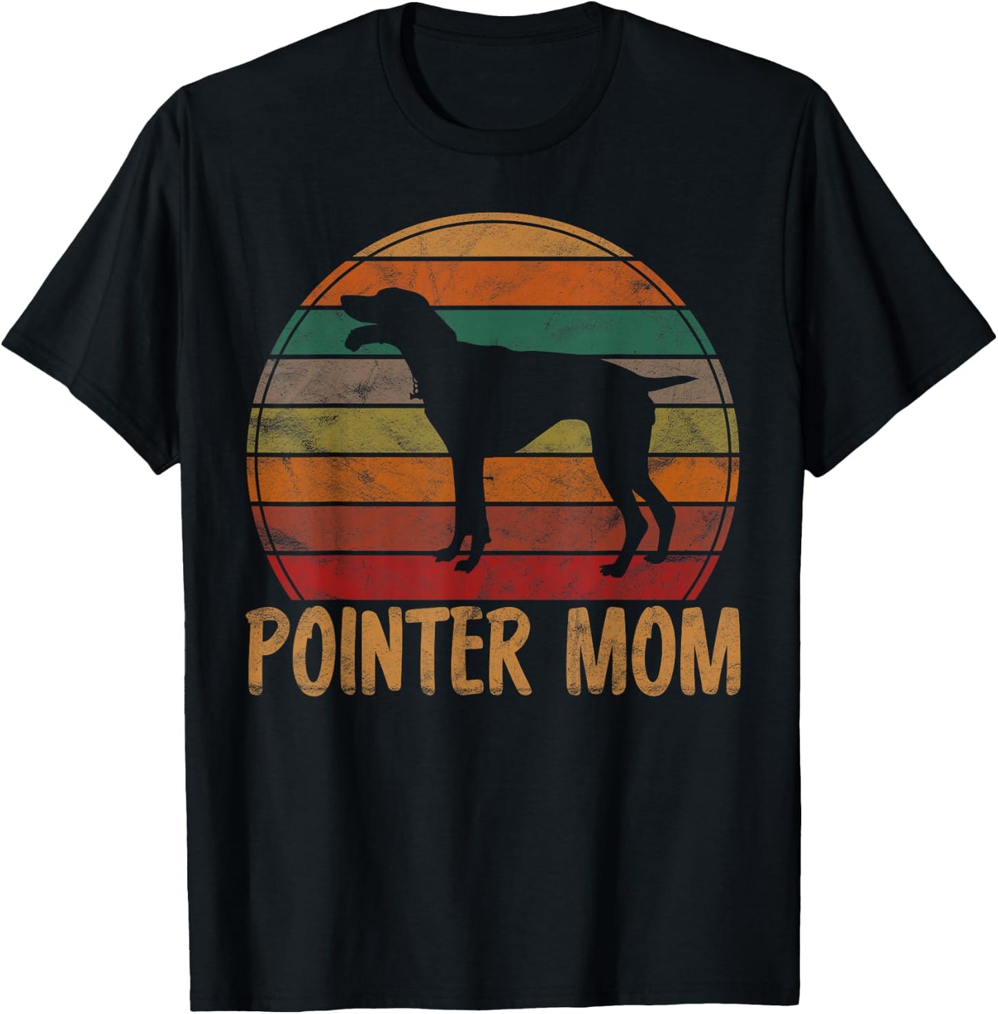 Retro Pointer Mom Gift Rott Dog Mother Pet Pointer Mama T-Shirt - T-Shirt | Black