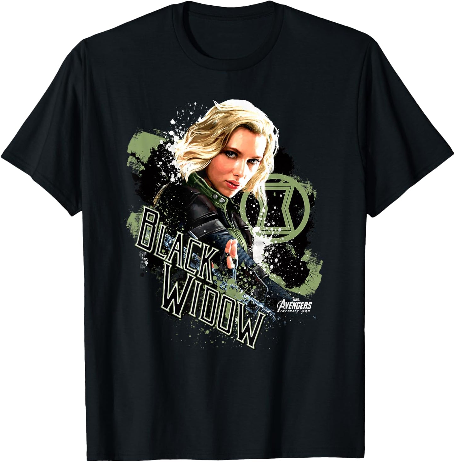 Marvel Infinity War Black Widow Pain Splat Graphic T-Shirt - T-Shirt | Black