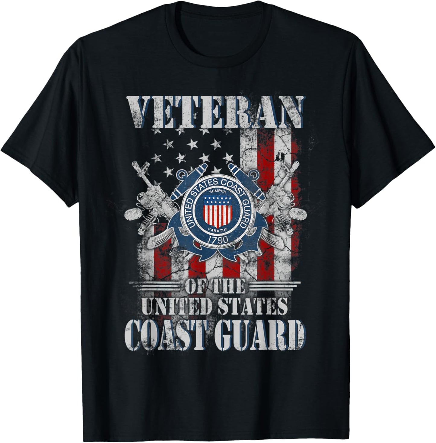 Proud US Coast Guard Veteran Vintage Black 3X-Large Classic Fit Short Sleeve T-Shirt - T-Shirt | Black