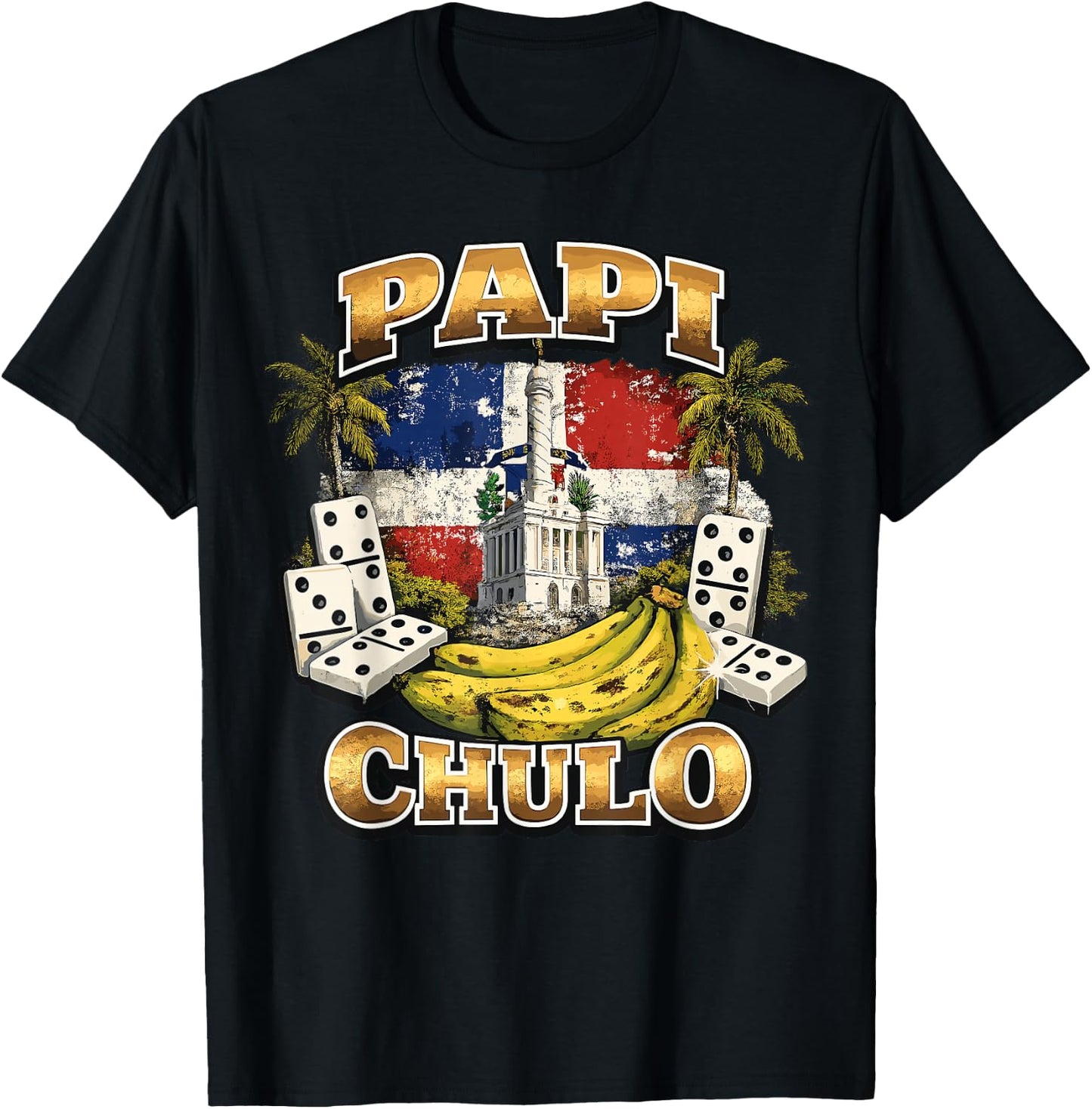 PAPI CHULO Dominican Republic Handsome Daddy Papi Chulo T-Shirt - T-Shirt | Black