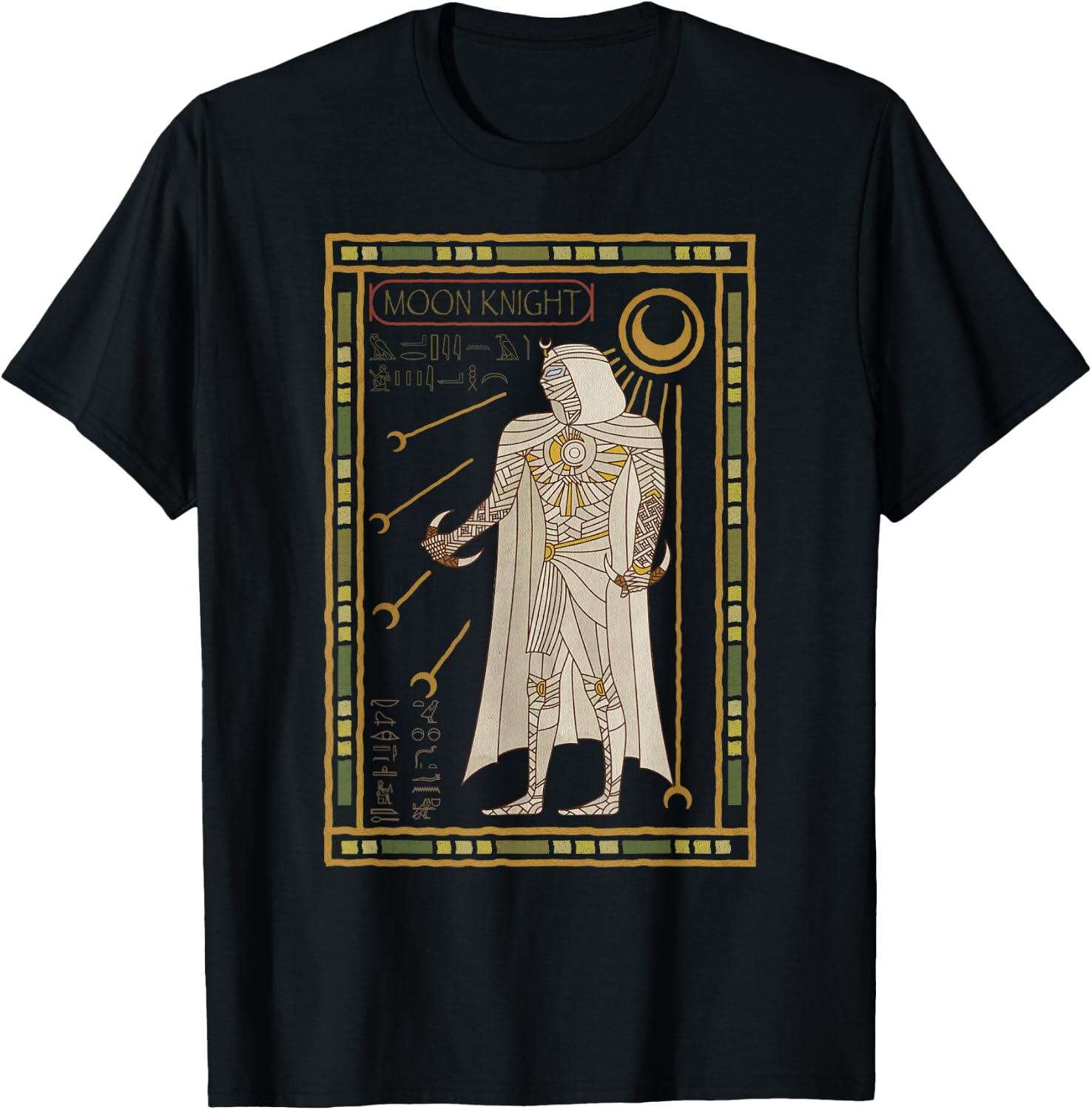 Marvel Moon Knight Tarot Card Hieroglyph Poster T-Shirt - T-Shirt | Black
