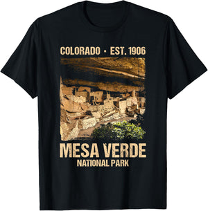 Mesa Verde US National Park Colorado Gift T-Shirt - T-Shirt | Black