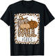 Pumpkin Leopard Print Fall Vibes Thanksgiving Autumn Women T-Shirt - T-Shirt | Black