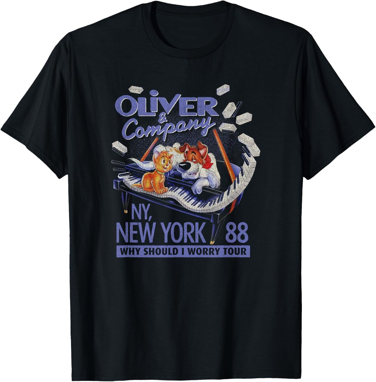 Disney Oliver & Company New York Movie Poster T-Shirt - T-Shirt | Black
