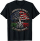 American Grown Italian Roots Family Tree Italy Flag Italian T-Shirt - T-Shirt | Black