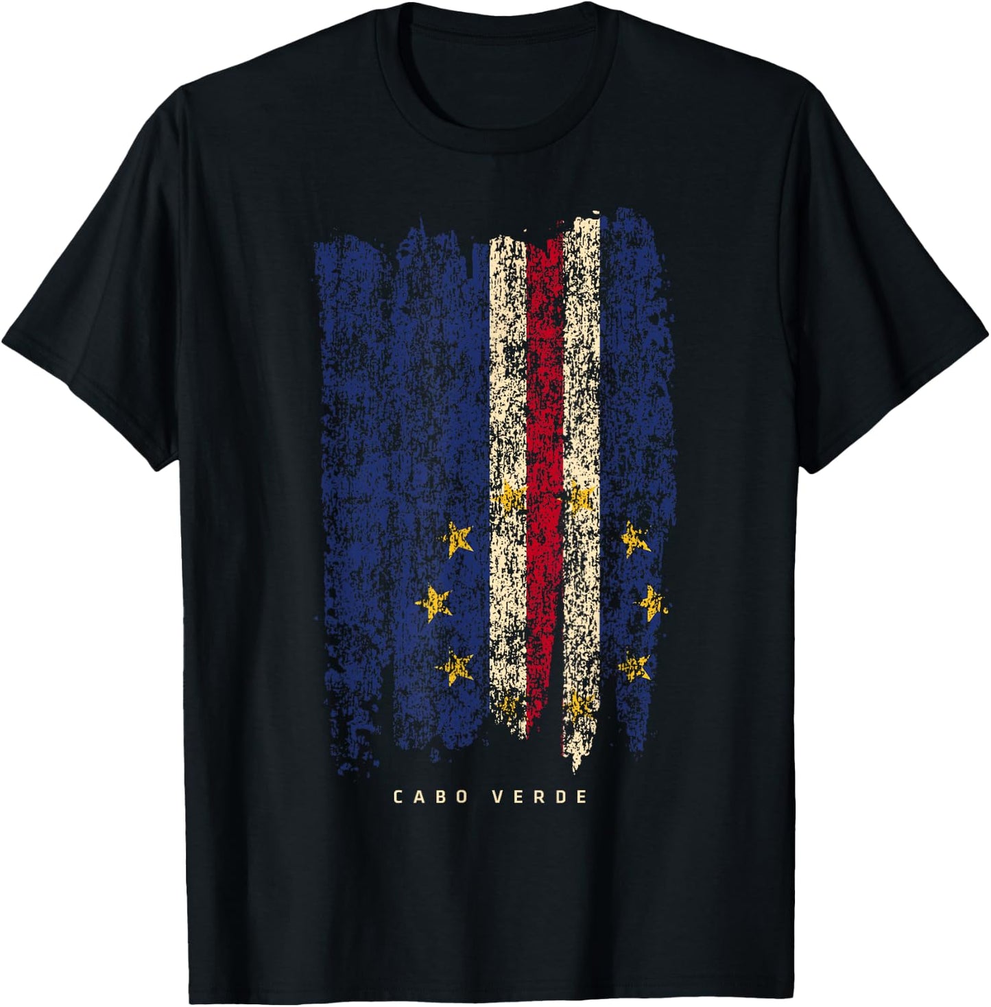 Vintage Cape Verde Retro Cabo Verde Flag Shirt T-Shirt - T-Shirt | Black