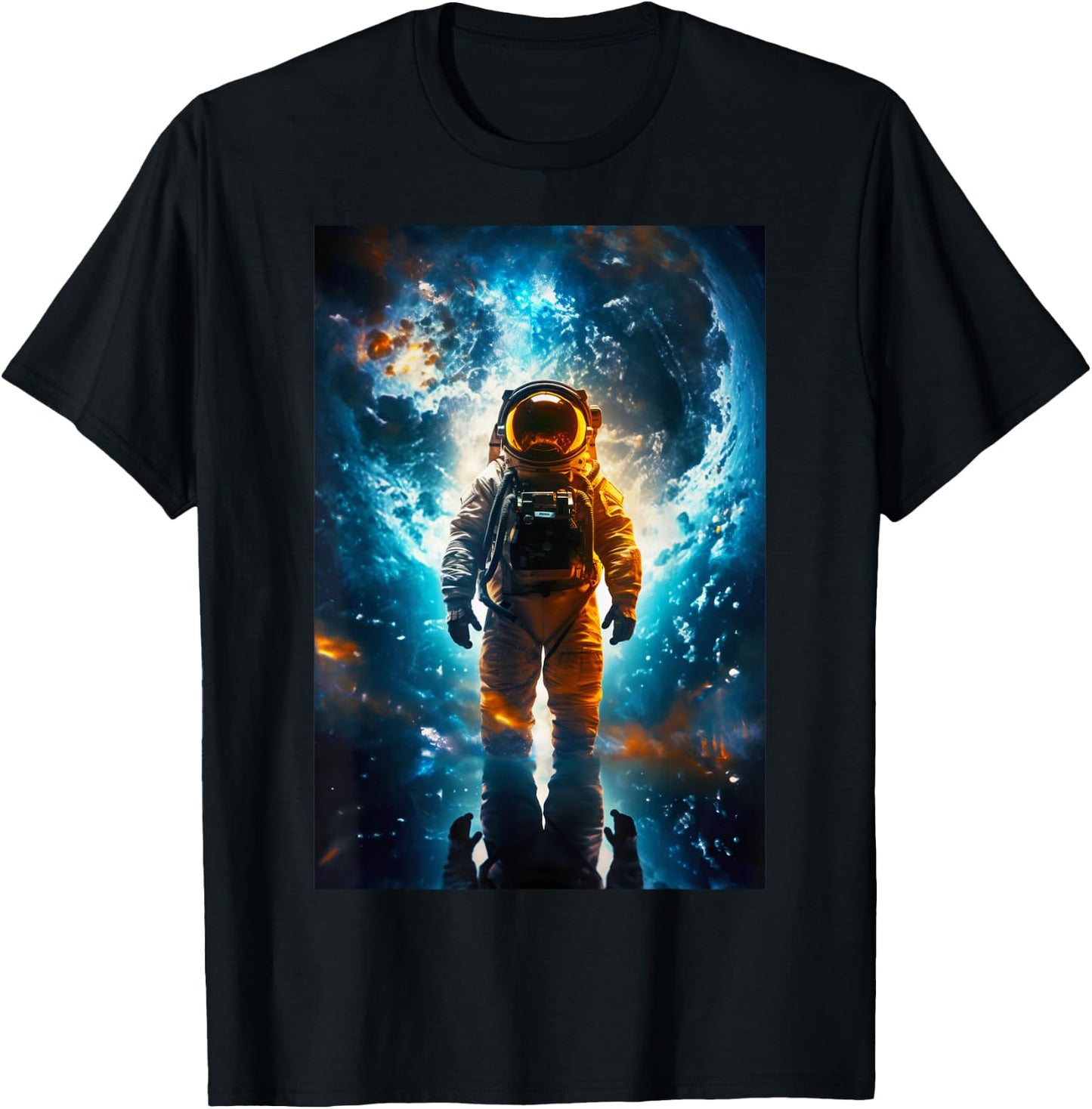 Interstellar Traveler Astronaut Earth Space Art for T-Shirt - T-Shirt | Black