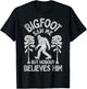 Bigfoot Saw Me But Nobody Believes Him Funny Sasquatch Retro T-Shirt - T-Shirt | Black