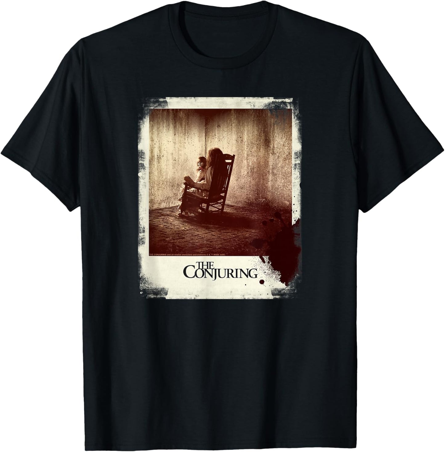 The Conjuring Grunge Annabelle Polaroid Horror Poster T-Shirt - T-Shirt | Black