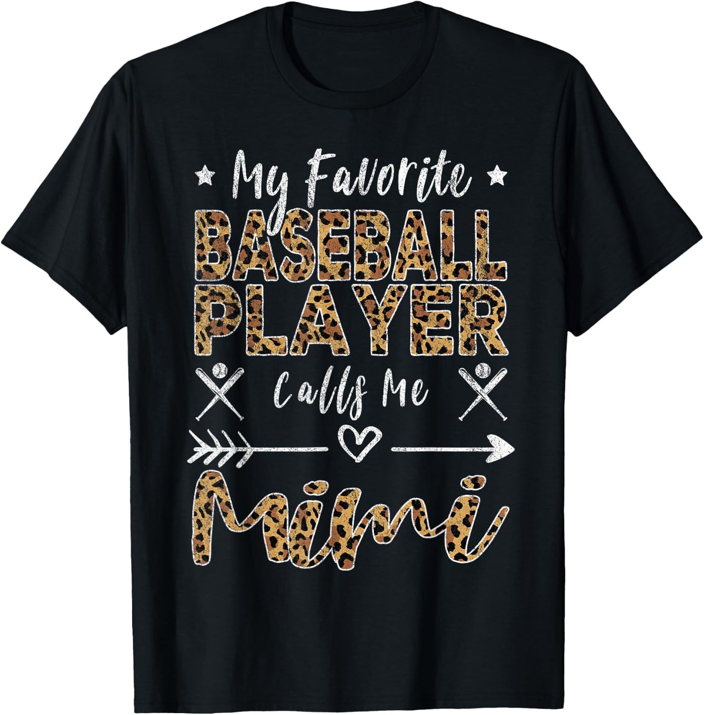 My Favorite Baseball Player Calls Me Mimi Grandma T-Shirt - T-Shirt | Black