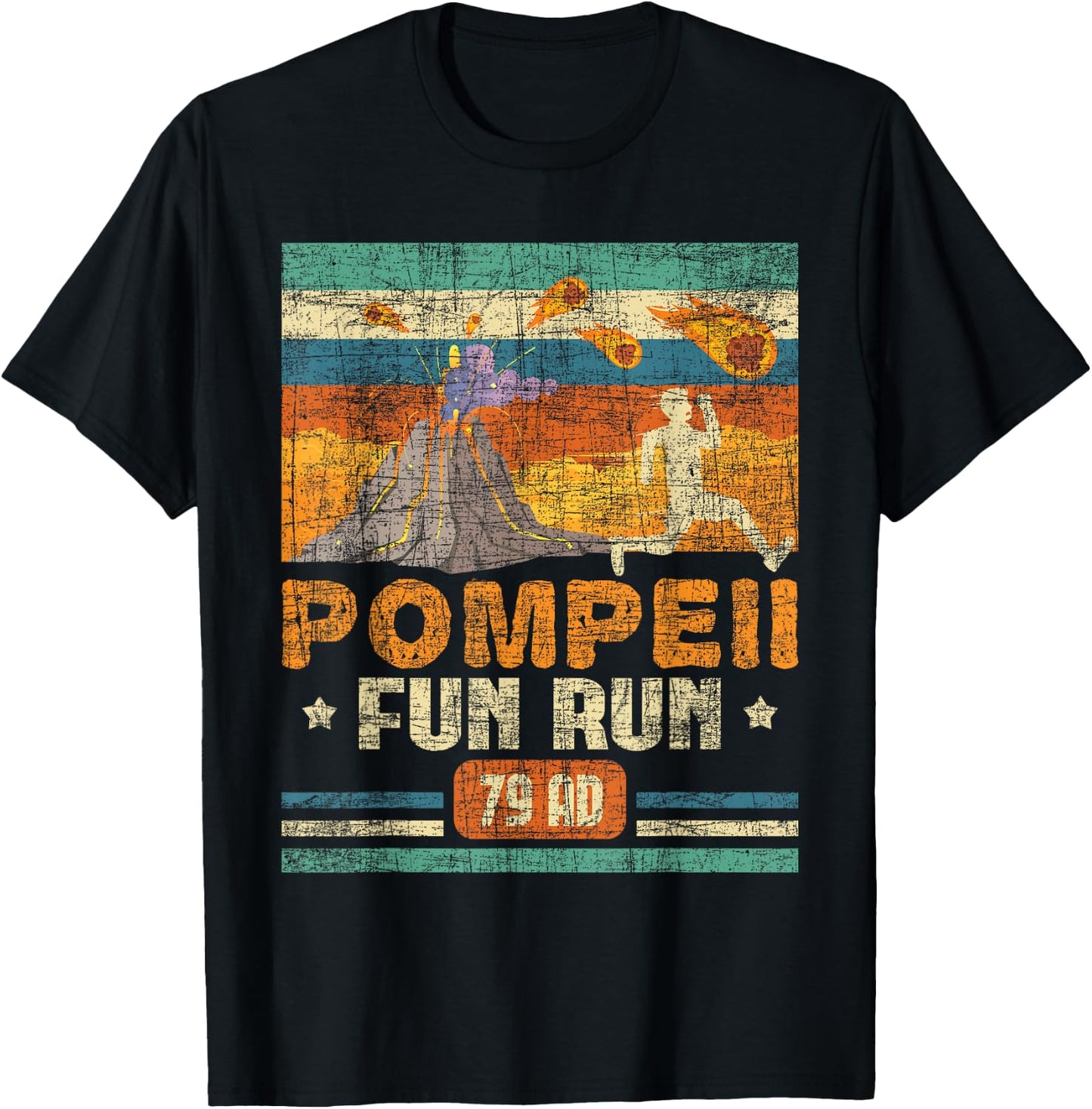 Pompeii Fun Run - Geography Volcanologist Volcanology Small T-Shirt - T-Shirt | Black