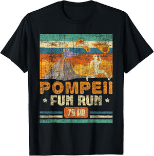 Pompeii Fun Run - Geography Volcanologist Volcanology Small T-Shirt - T-Shirt | Black