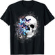 Skull with colorful butterflies, anatomy art T-Shirt - T-Shirt | Black