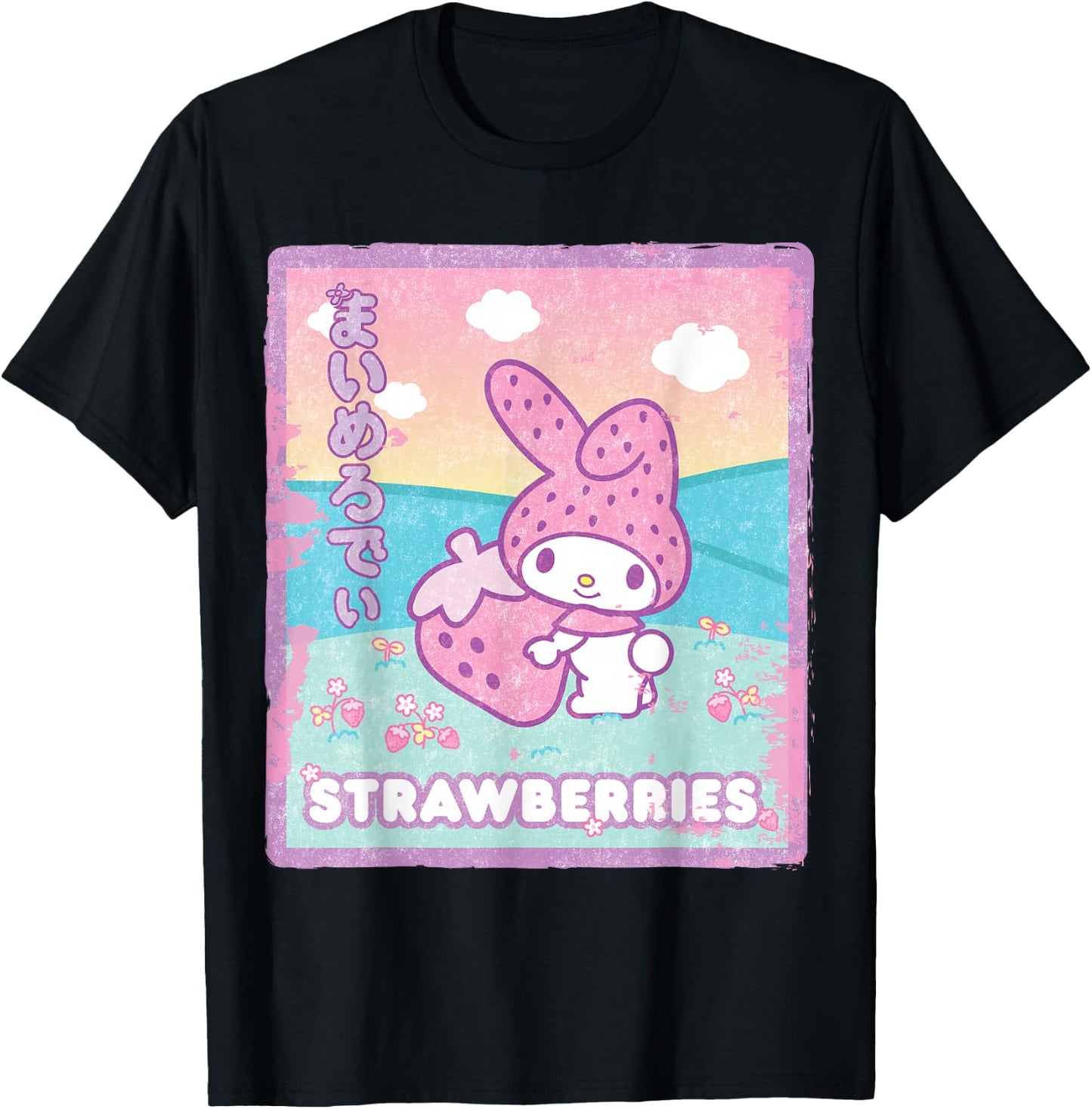 My Melody Strawberry Milk T-Shirt - T-Shirt | Black
