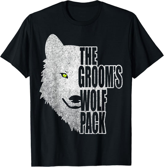 The Groom's Wolf Pack! Bachelor Party Gifts for Groomsmen! T-Shirt - T-Shirt | Black