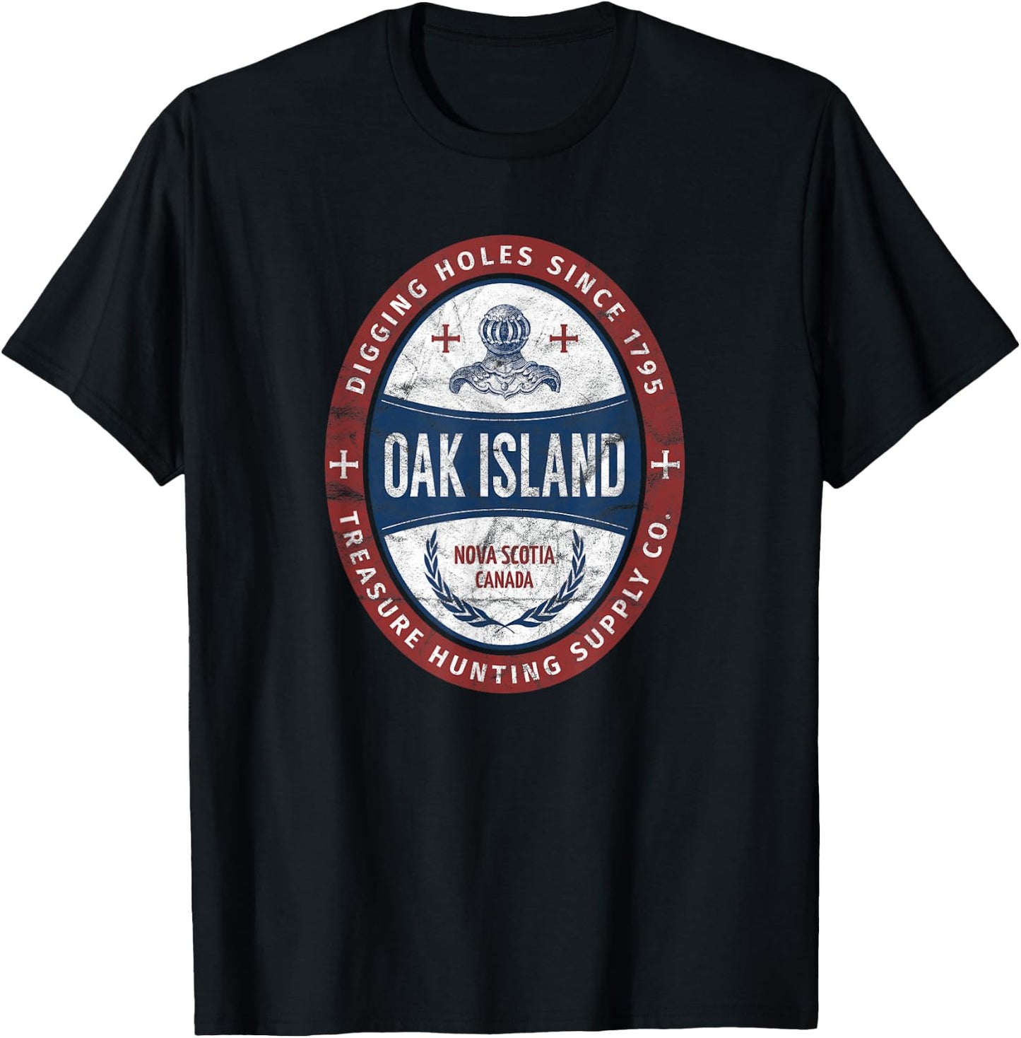 Oak Island Treasure Hunting Retro Templar Knight Treasure Gi T-Shirt - T-Shirt | Black