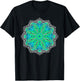 Green Kaleidoscope-art Mandala Geometry Gaia Yoga Mantra T-Shirt - T-Shirt | Black