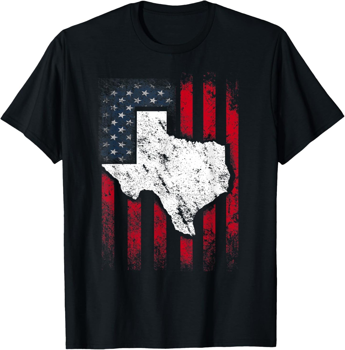 Vintage American US Flag Texas Austin Shirt Funny Gift T-Shirt - T-Shirt | Black