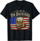 I'll Be in The Backyard Cigar and Bourbon Vintage USA Flag T-Shirt - T-Shirt | Black