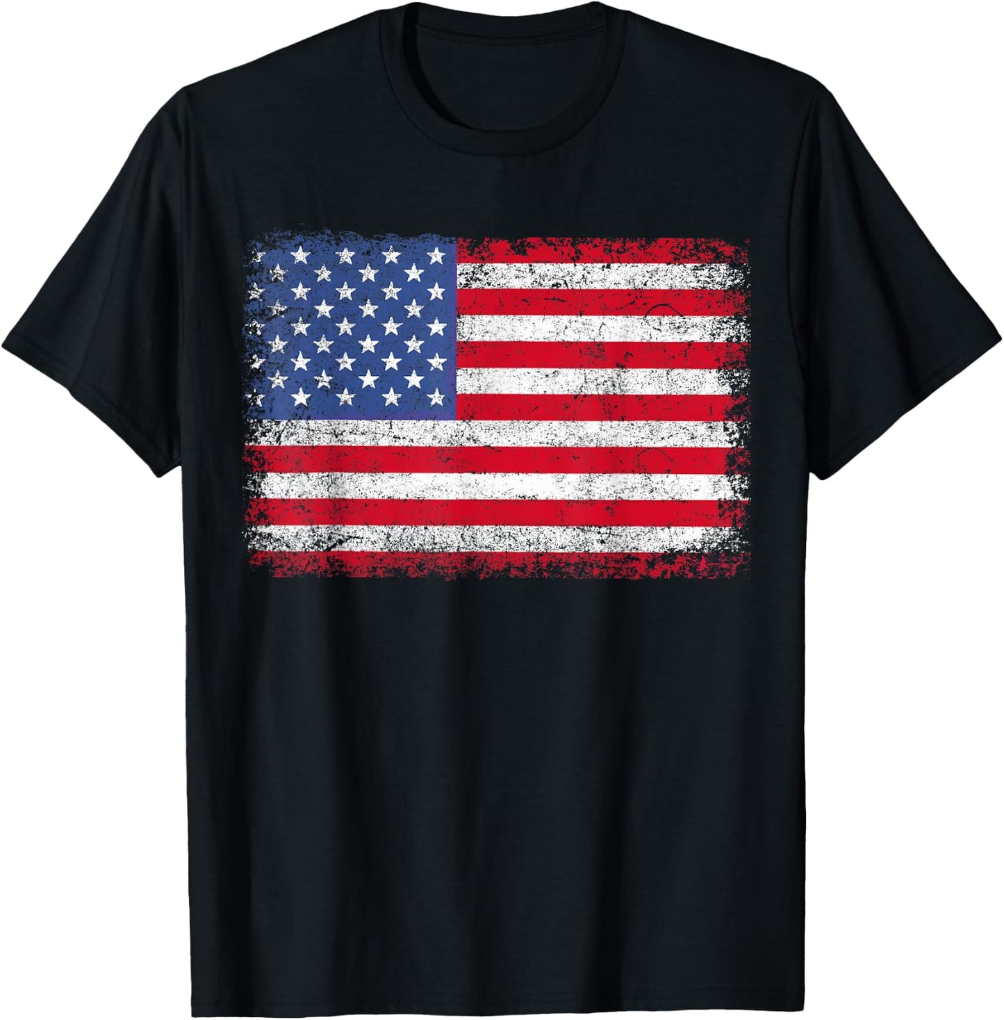 Patriotic USA Flag 4th of July Women Kids Boys Girls T-Shirt - T-Shirt | Black