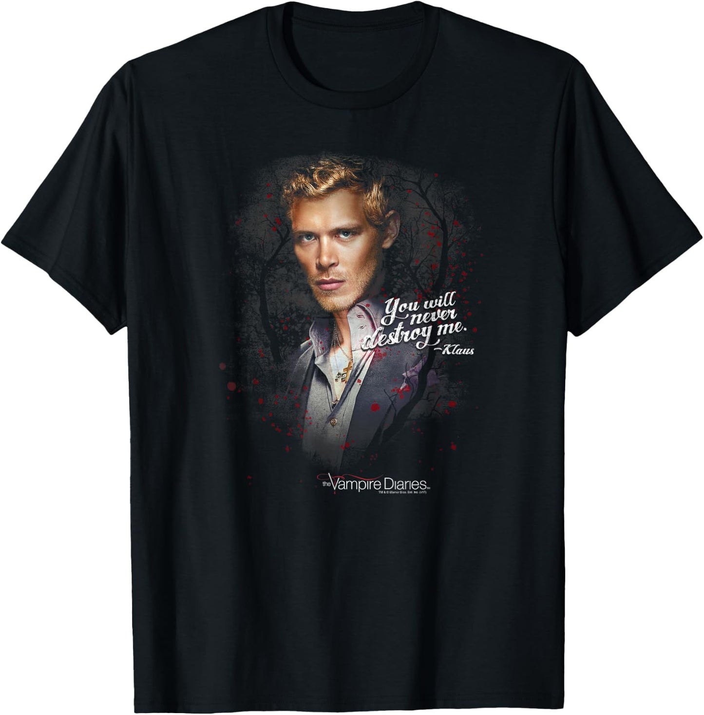 Vampire Diaries Klaus Never Destroy Small T-Shirt - T-Shirt | Black