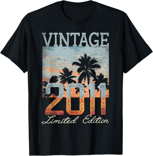 Vintage 2011 Limited Edition 14th Birthday 14 Year Old Gifts T-Shirt - T-Shirt | Black