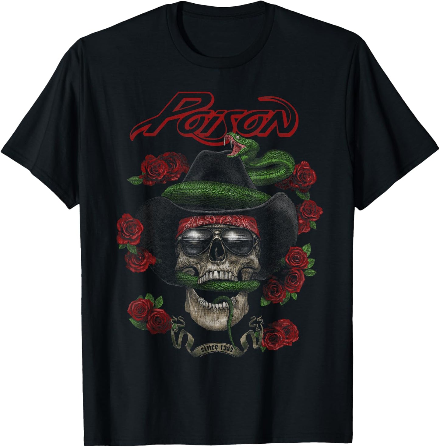 Poison - Rose City Houston T-Shirt - T-Shirt | Black