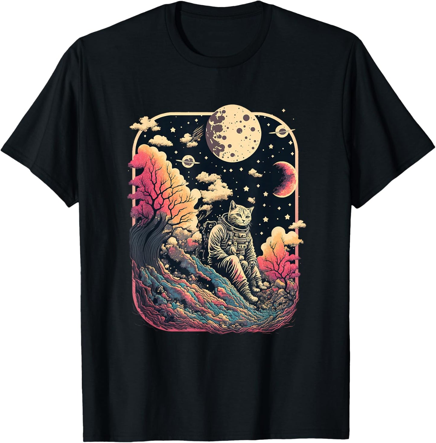 extraterrestrial astronaut cat in space science fiction Women T-Shirt - T-Shirt | Black