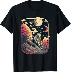 extraterrestrial astronaut cat in space science fiction Women T-Shirt - T-Shirt | Black