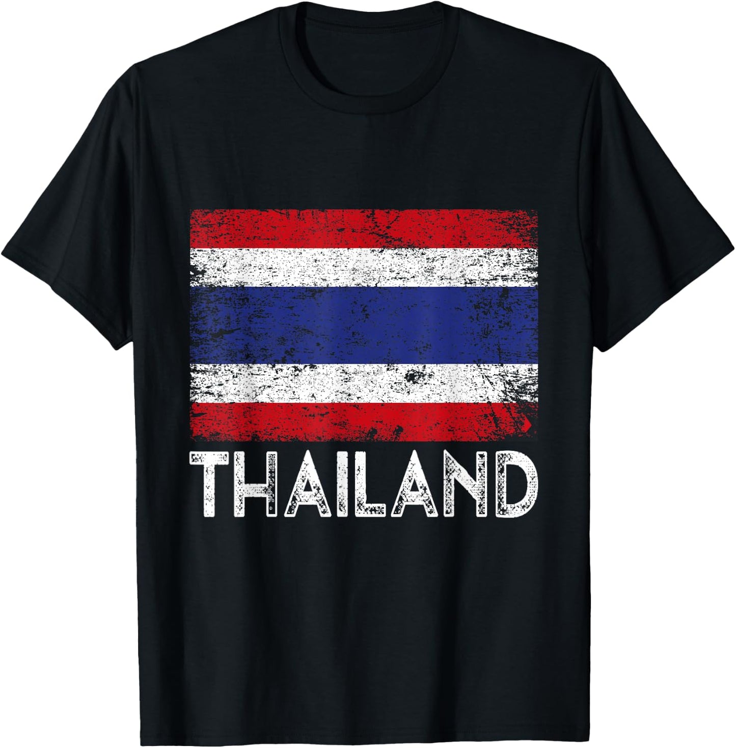 Distressed Patriotic Thailand Flag Men Women Kid T-Shirt - T-Shirt | Black