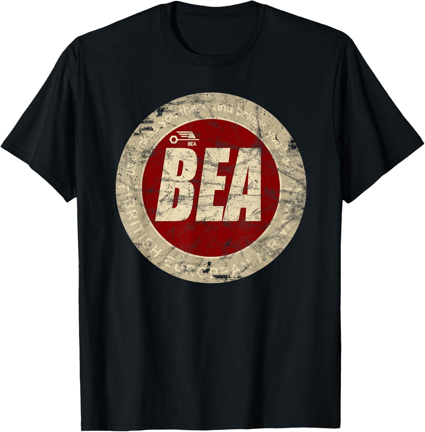 Designed For Flight BEA British European Airways Vintage Airline - Black, Small T-Shirt - T-Shirt | Black