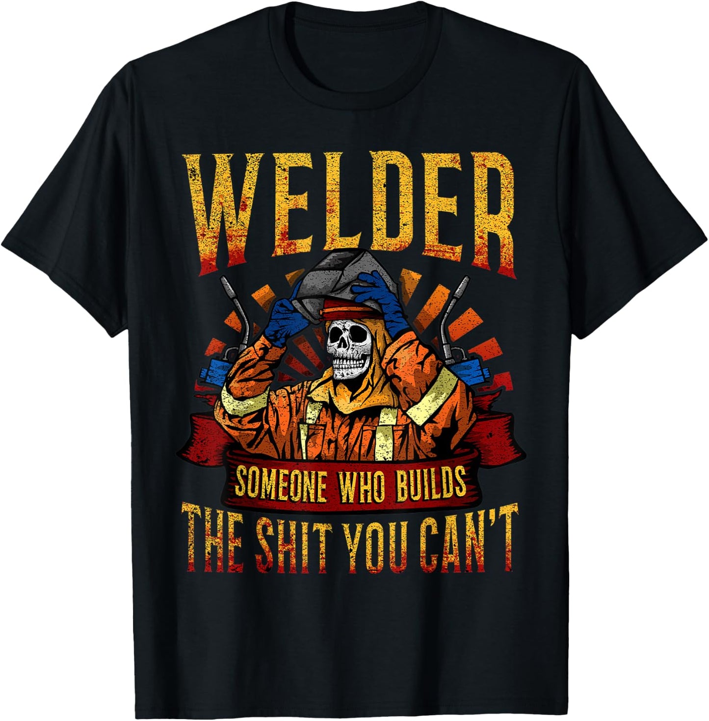 Fathers Day Welder mask Metal Hood Gloves Gas welding Gift T-Shirt - T-Shirt | Black