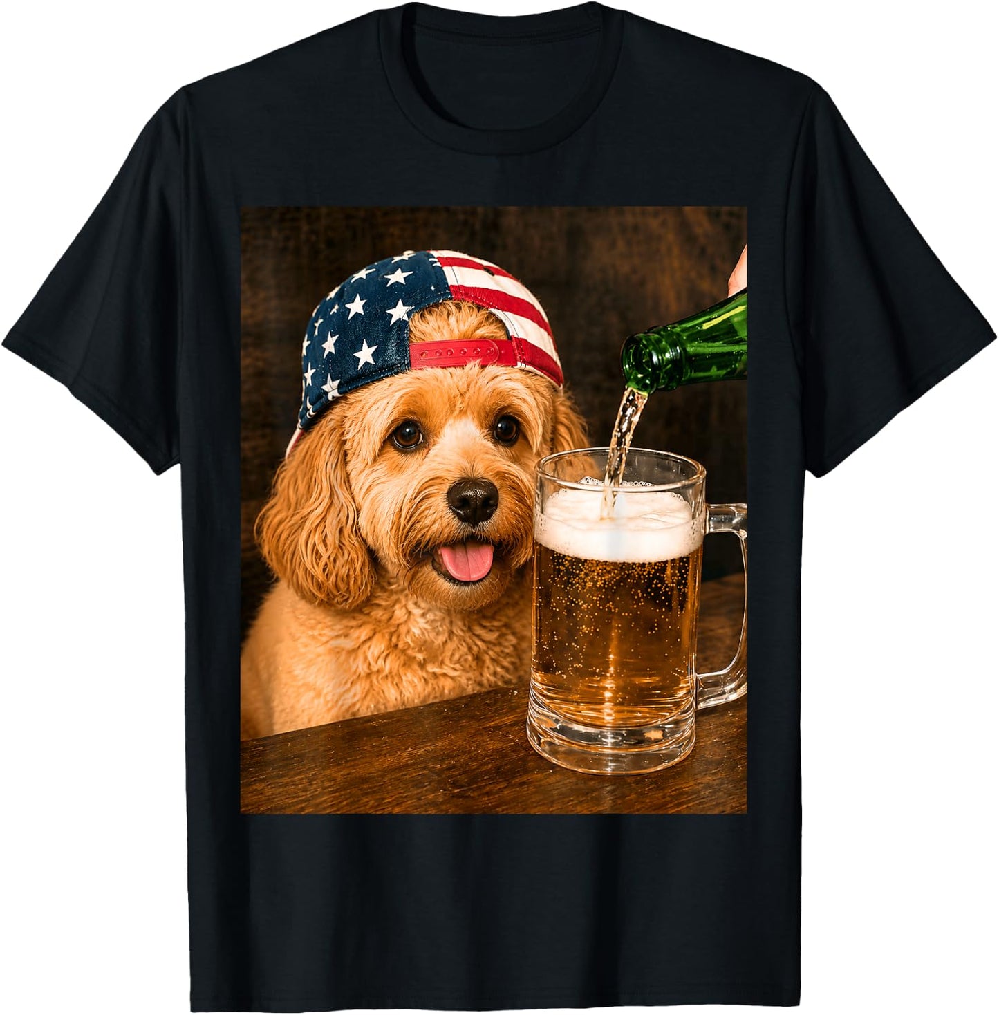 Funny Cavapoo Drinking Beer Meme T-Shirt - T-Shirt | Black