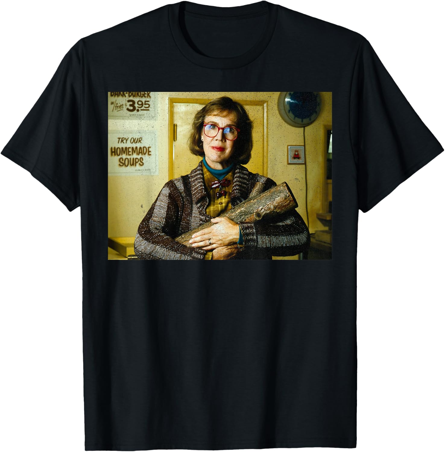Twin Peaks Log Lady Retro Portrait Graphic T-Shirt - T-Shirt | Black