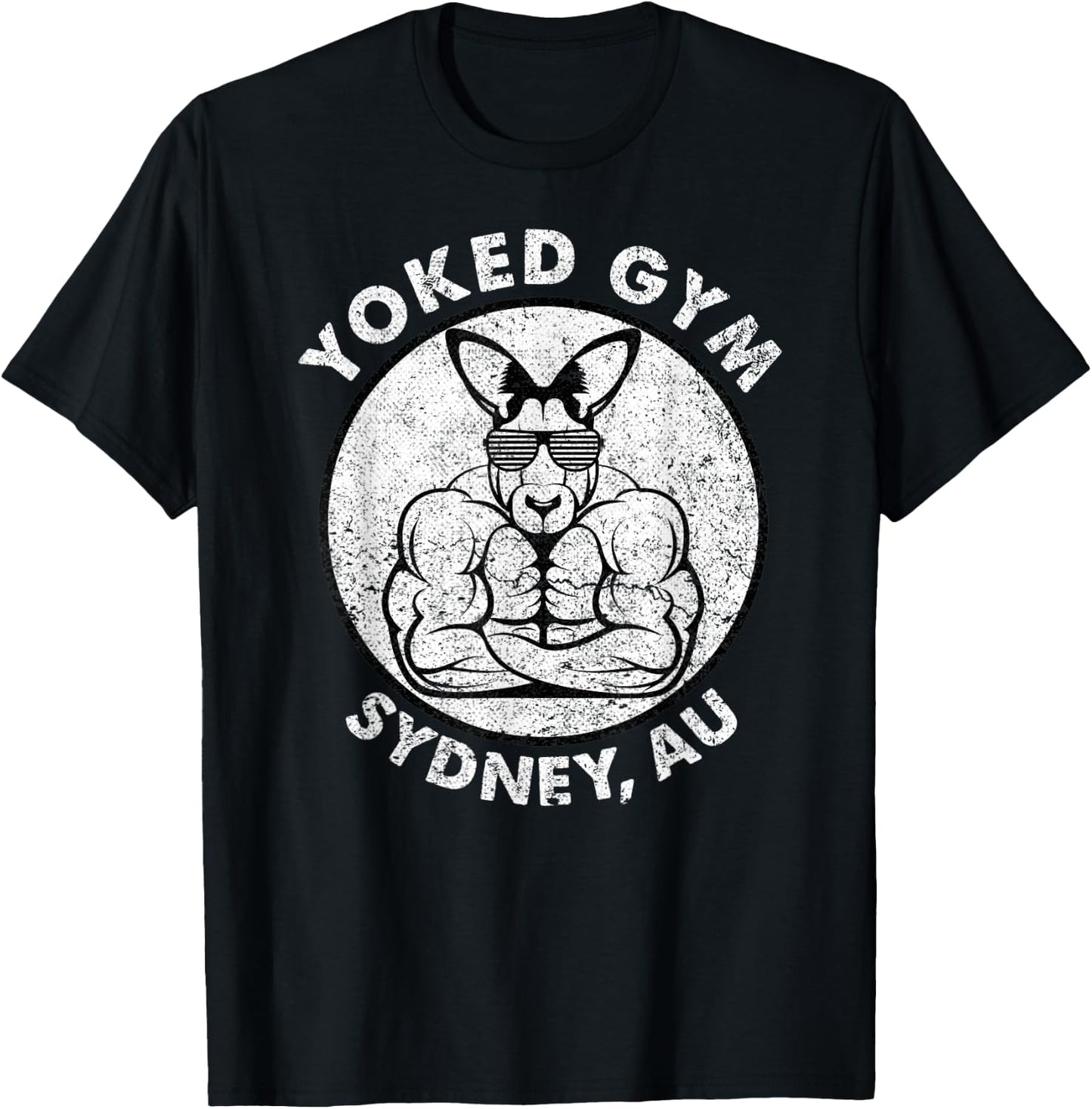 Weight Lift Yoked Gym Sydney Flex Muscle Kangaroo Men Women T-Shirt - T-Shirt | Black
