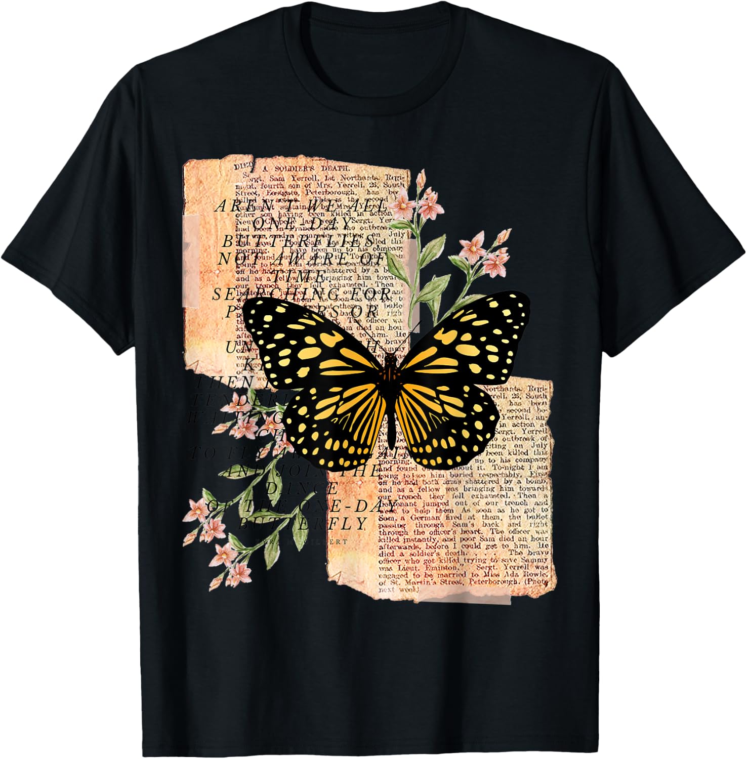 One Day Butterflies T-Shirt - T-Shirt | Black