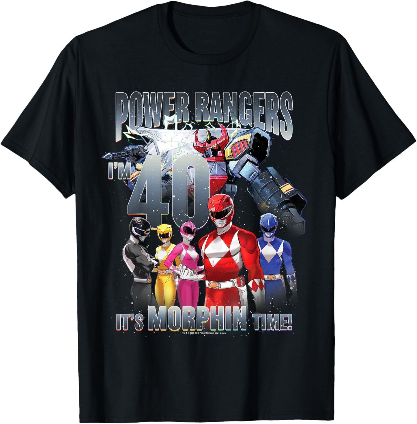 Power Rangers Birthday It's Morphin' Time, I'm 40! T-Shirt - T-Shirt | Black