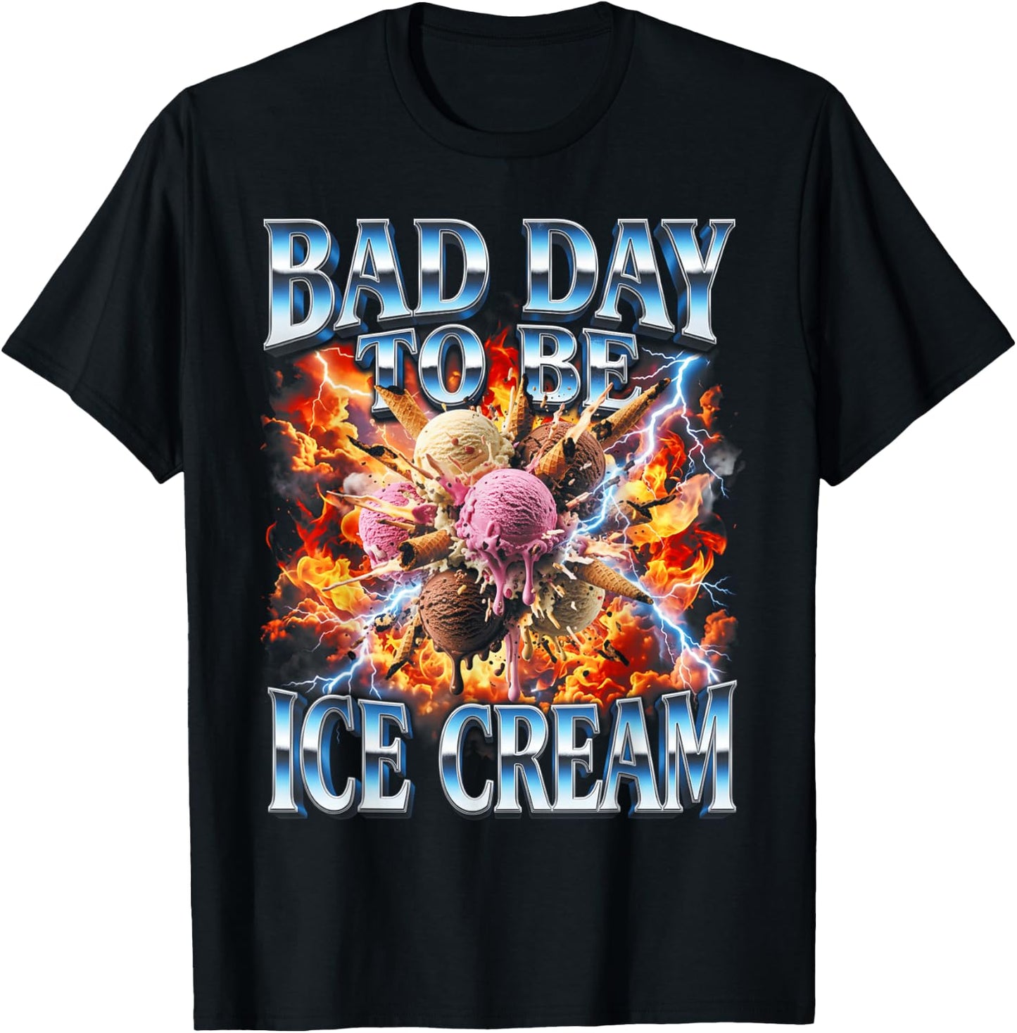 Funny Bootleg Bad Day to Be Ice Cream T-Shirt - T-Shirt | Black